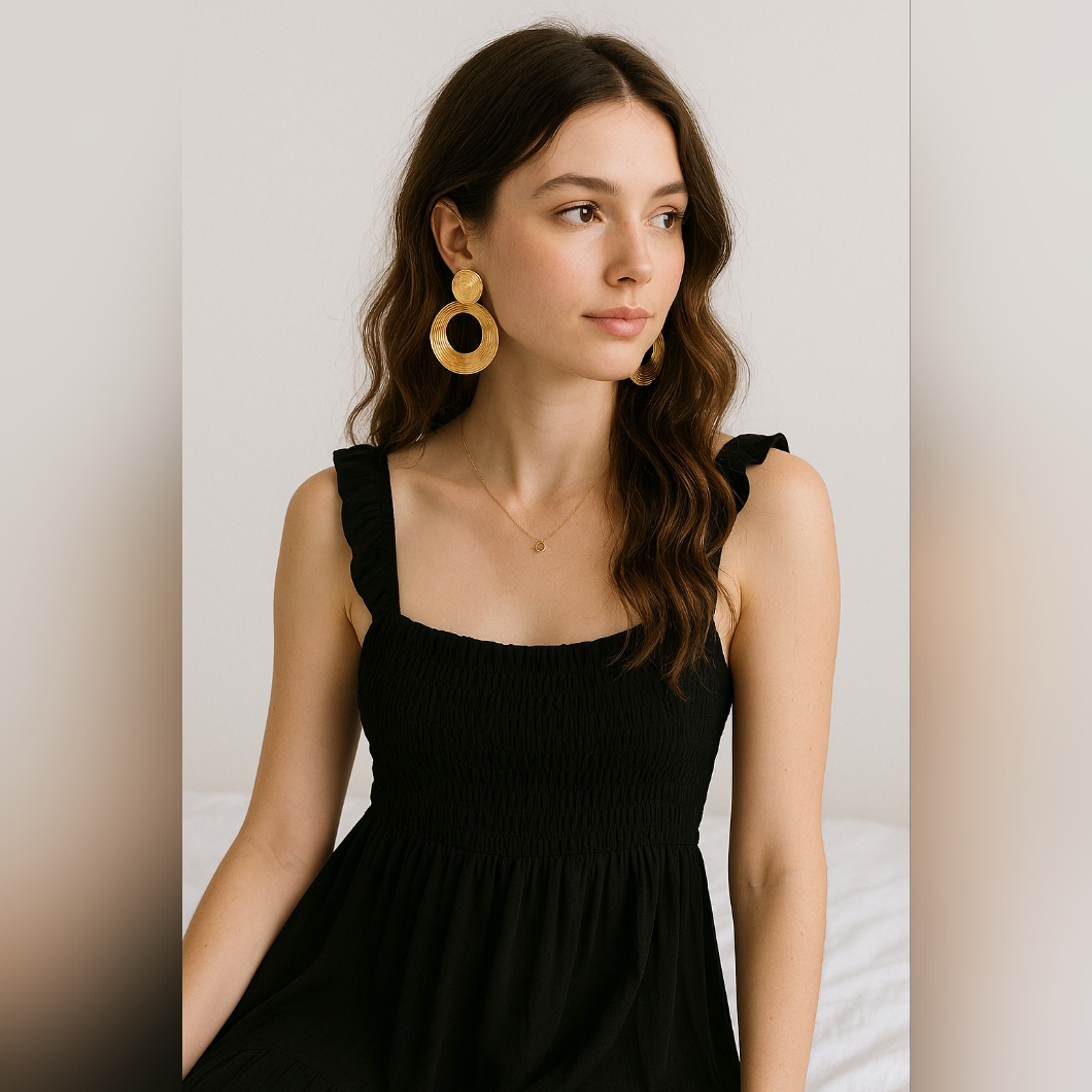 Nwt Gold Textured Drop Earrings Sugarfix By Baublebar (Nickel Free)